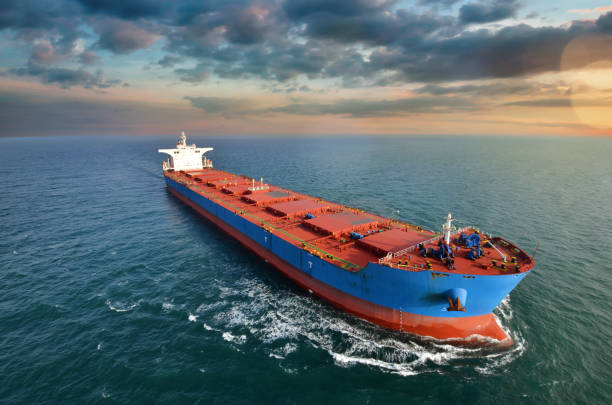 istock Beautiful aerial view of a cargo ship 1130064657