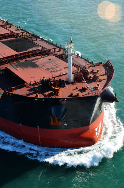 istock Beautiful aerial view of a cargo ship 1130065392