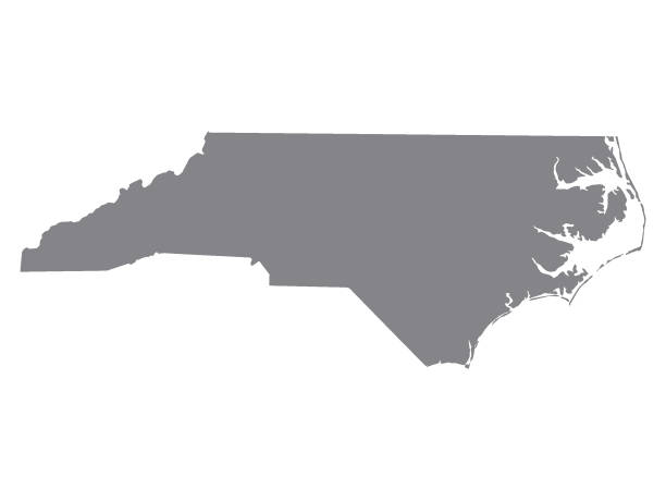 米国ノース ・ カロライナ州の銀の地図 - north点のイラスト素材／クリップアート素材／マンガ素材／アイコン素材