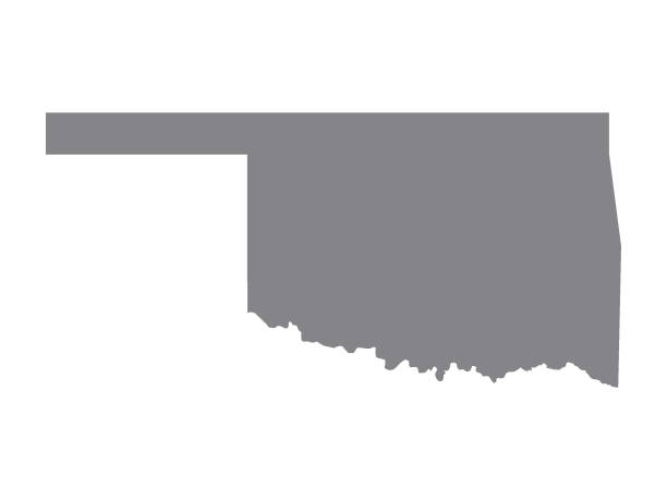 silberne karte der usa bundesstaat oklahoma - flag of oklahoma stock-grafiken, -clipart, -cartoons und -symbole