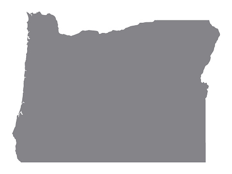 Vector Illustration of the Silver Map of USA State of Oregon
