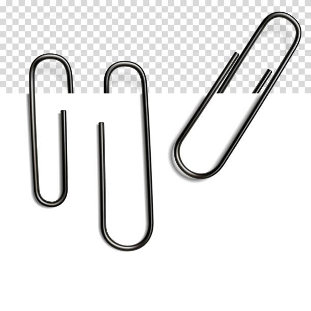 istock Set of realistic paper clip with shadow, isolated. 1130066764