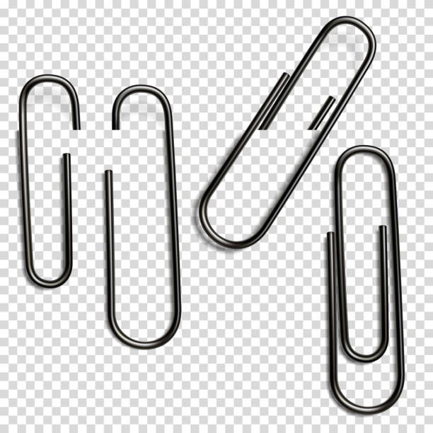 istock Set of realistic paper clip with shadow, isolated. 1130066766