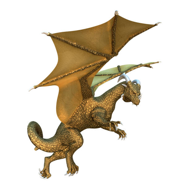 istock 3D illustration fantasy dragon on white 1130068105