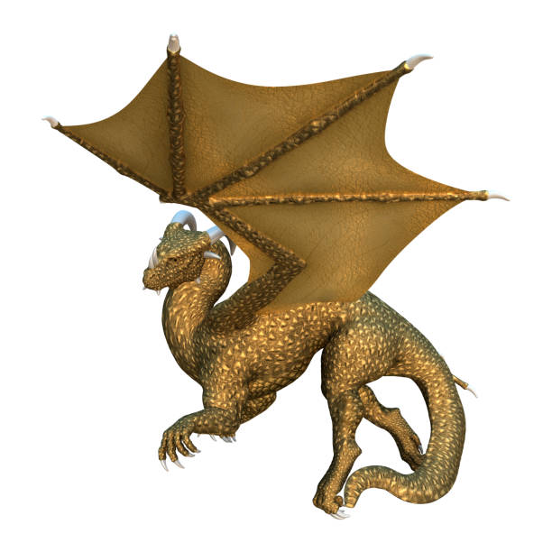 istock 3D illustration fantasy dragon on white 1130068109