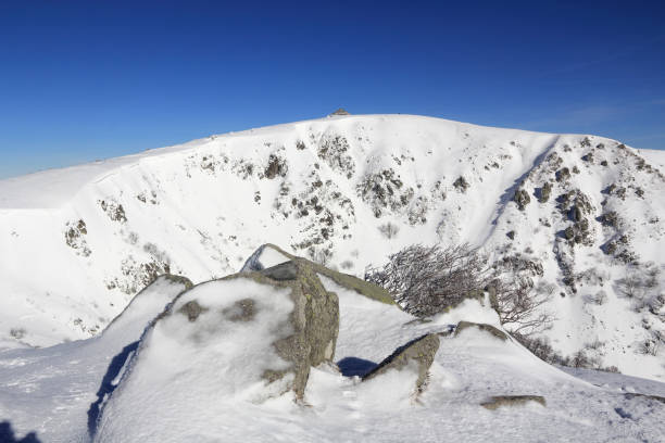 montagne innevate dei vosgi, francia - stosswihr foto e immagini stock