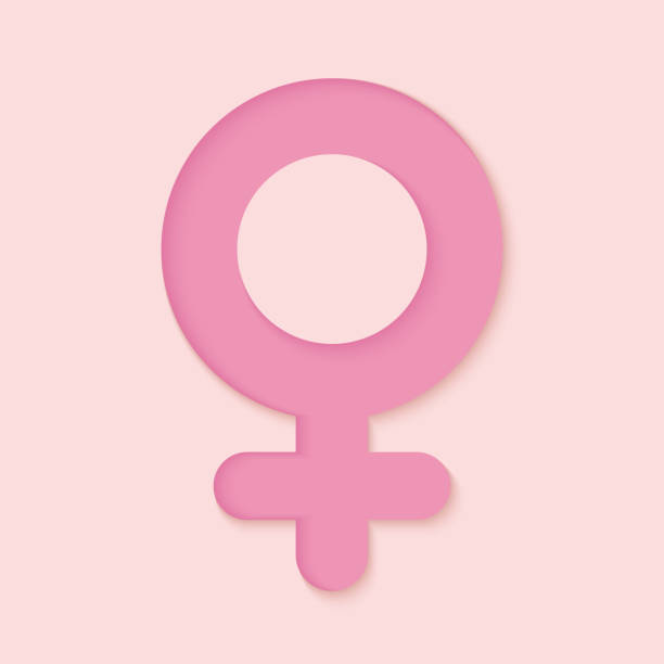 istock Female sex icon in paper cut style. 1130074378