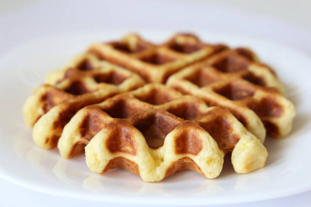 istock Belgian waffles in white plate 1130074533