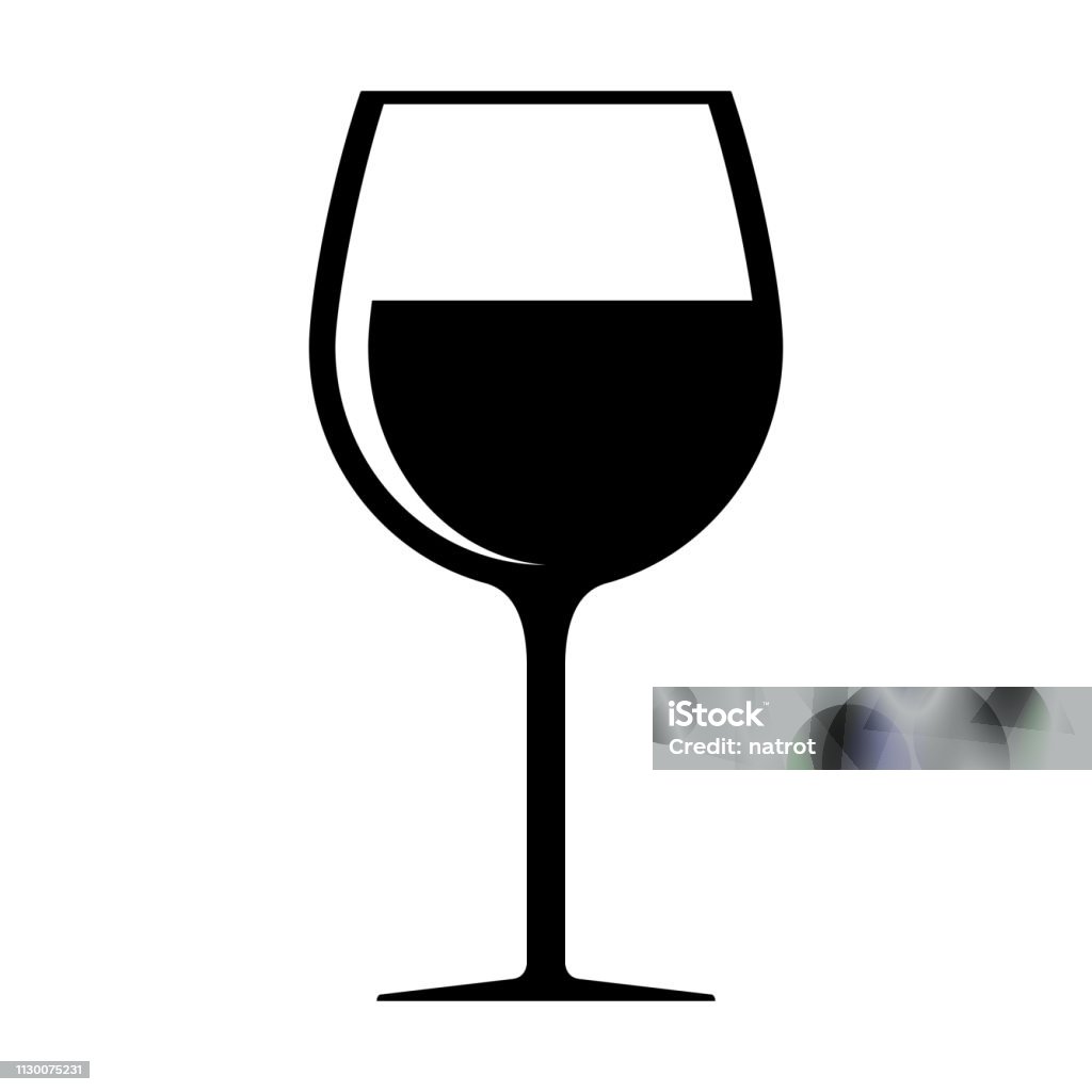 Verre à vin icône isolé sur fond blanc - clipart vectoriel de Verre à vin libre de droits