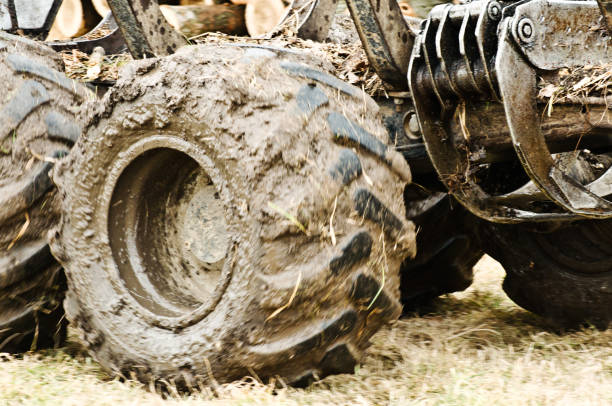 istock Tire of a tractor 1130078456