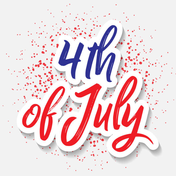 4th of July, Fourth of July American USA Independence Day vector art illustration