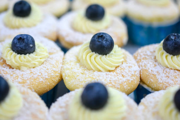 istock Vanilla cheese cupcake topping with blueberry 1130104259