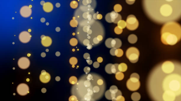 istock Shiny defocus bokeh lighting in romantic blue light night background for luxury celebration abstract backdrop used 1130106290