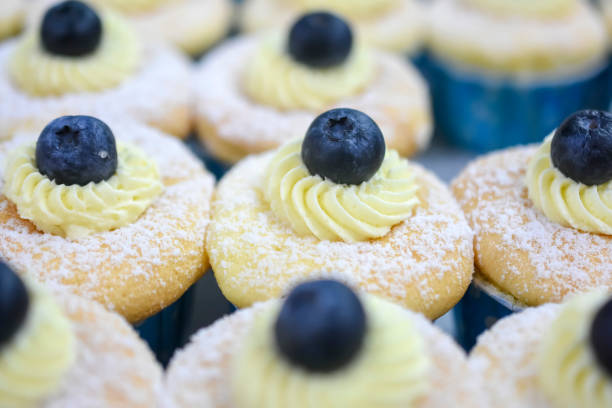 istock Vanilla cheese cupcake topping with blueberry 1130109251