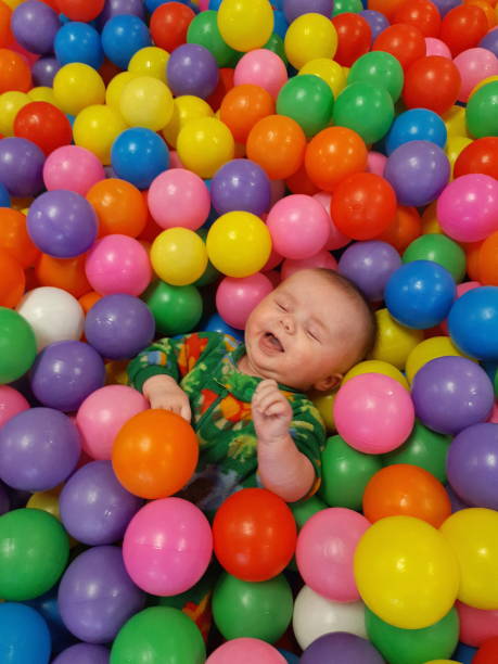 istock Baby in colorful ball pit 1130110609