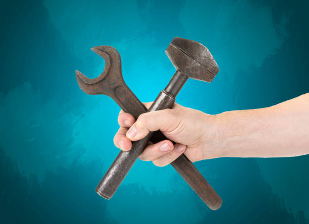 istock Wrench in the hand. Service concept 1130112336