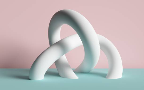 istock 3d render, abstract background, white tubes, primitive geometric shapes, pastel color palette, simple mockup, minimal design elements 1130114720
