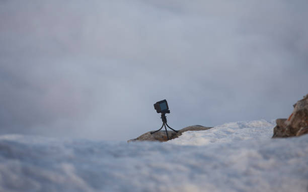 istock action camera for photo and video on a tripod in mountain 1130117681