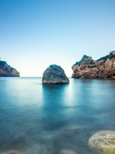 Impressive rugged mountains in Majorca. Tilt Shift Lens was used. Shallow depth of field.