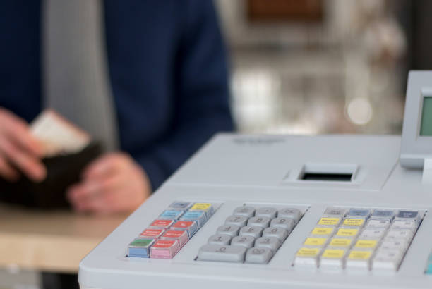 istock Cash register in a store: Customer is paying. 1130121721