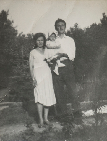An old, blurred family picture in 60s