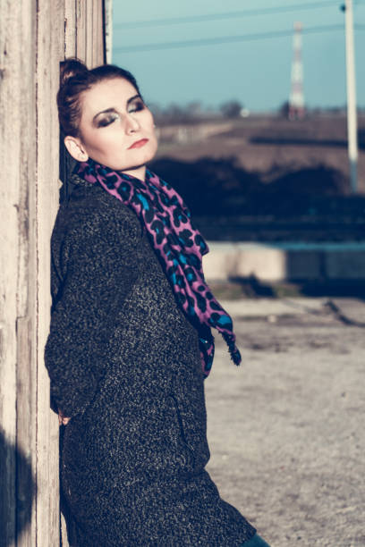 istock Nice woman at the railway station 1130135064