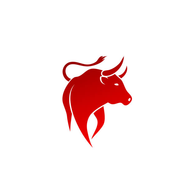 illustrazioni stock, clip art, cartoni animati e icone di tendenza di simbolo toro - illustrazione vettoriale isolata - texas longhorn cattle horned cattle farm