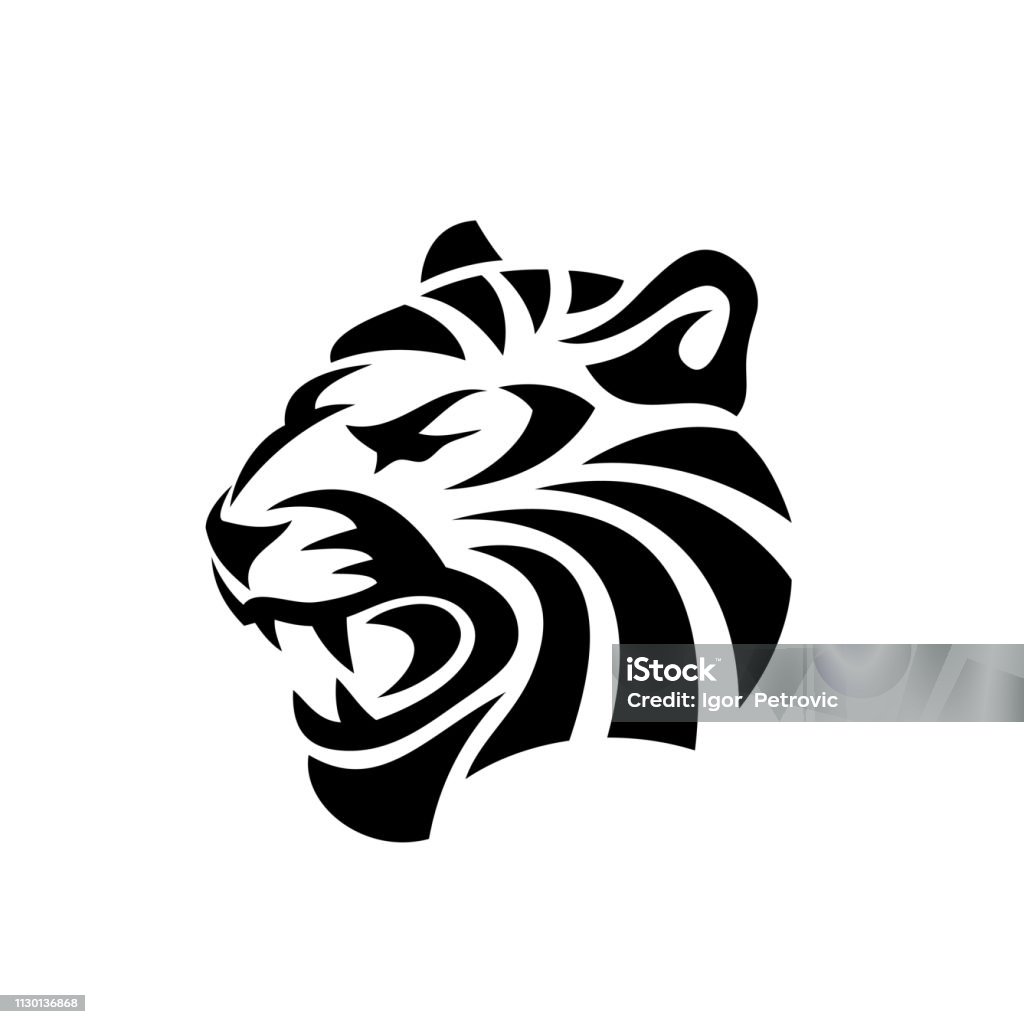 Abstract Tiger Tattoo Vector Illustration Stock Illustration - Download  Image Now - Tiger, Logo, Head - iStock