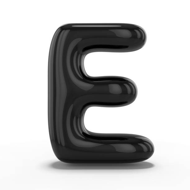 istock Letter E made of inflatable balloon isolated on white background. 3D 1130141856