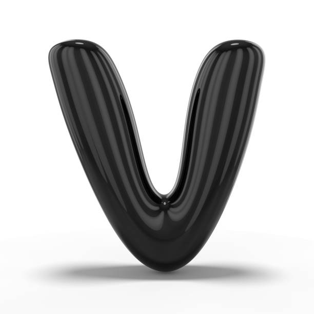istock Letter V made of inflatable balloon isolated on white background. 3D 1130141873