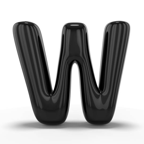 istock Letter W made of inflatable balloon isolated on white background. 3D 1130141877