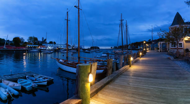 marina a camden, maine - town maine american culture camden maine foto e immagini stock