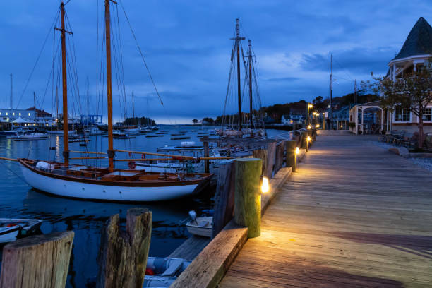 marina a camden, maine - town maine american culture camden maine foto e immagini stock