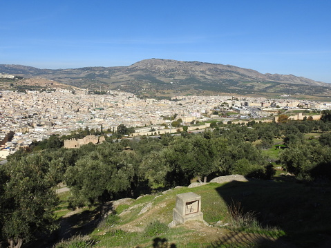 Panorama of Fez city, the second largest city of Morocco. Fez was the capital city of modern Morocco until 1925 and now it is cultural capital of the country.
