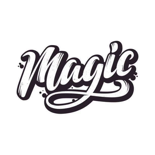 magia. ręcznie rysowany styl napisu. - typescript graffiti computer graphic label stock illustrations