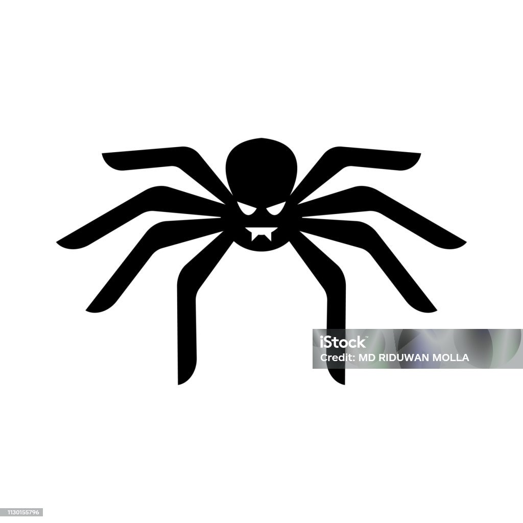 Icône de l’araignée - Halloween icône vector illustration noire - clipart vectoriel de Animaux nuisibles libre de droits
