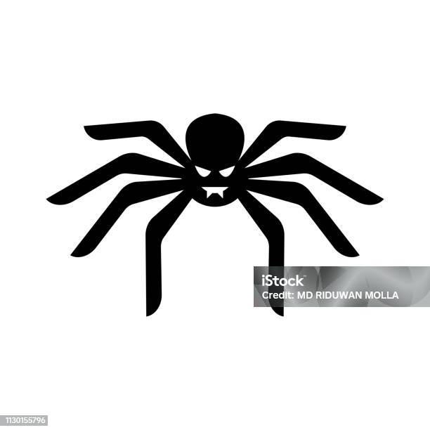 Icône De Laraignée Halloween Icône Vector Illustration Noire Vecteurs libres de droits et plus d'images vectorielles de Animaux nuisibles