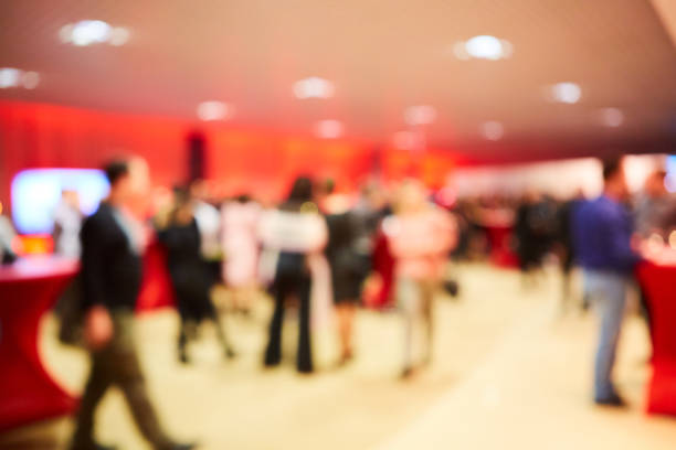 istock Abstract blurred people in press conference event, business concept 1130164314