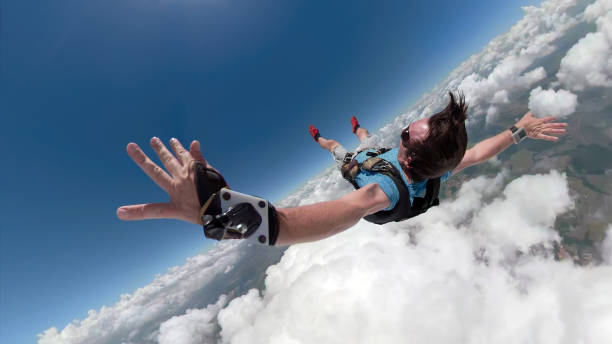 istock Skydiver selfie with a fish eye lens 1130165545