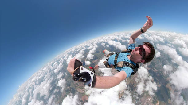 istock Skydiver selfie with a fish eye lens 1130165549