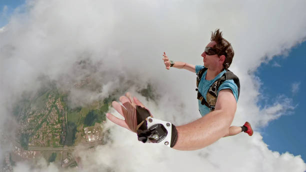 istock Skydiver selfie with a fish eye lens 1130165558