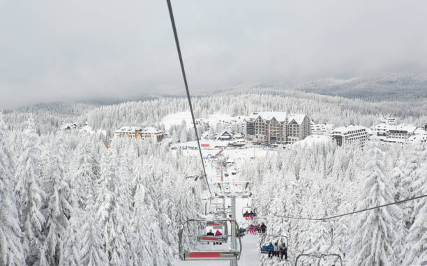 istock Ski chairlift on mountain in the winter 1130167830