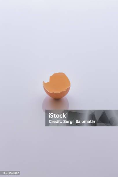 Broken Raw Egg Without Yellow Yolk Of The Kitchen Table Stock Photo - Download Image Now