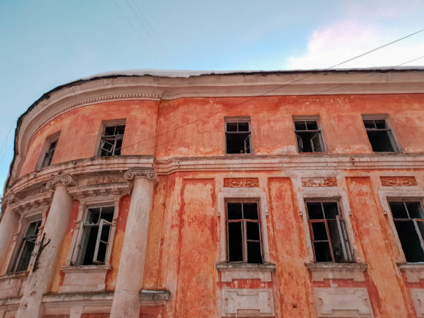 istock Old architectural building. Old ruined architectural building.Architecture vintage close-up 1130173893