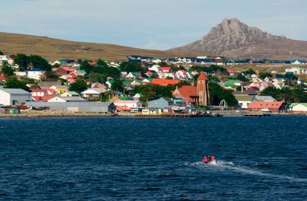 View of Port Stanley from the harbor View of Port Stanley from the harbor falkland islands stock pictures, royalty-free photos & images
