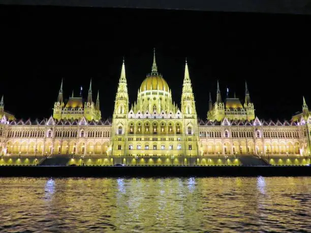 view from the danube to the parliament