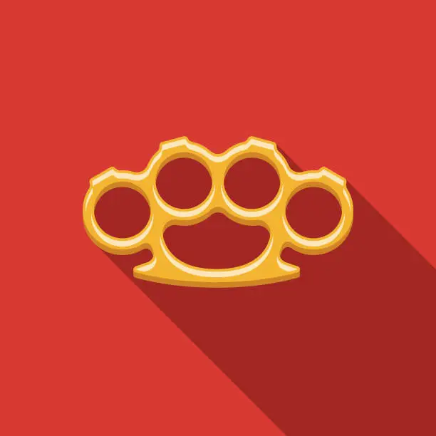 Vector illustration of Brass Knuckles Weapon Icon