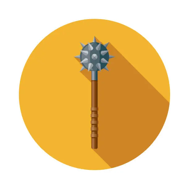 Vector illustration of Spiked Mace Weapon Icon