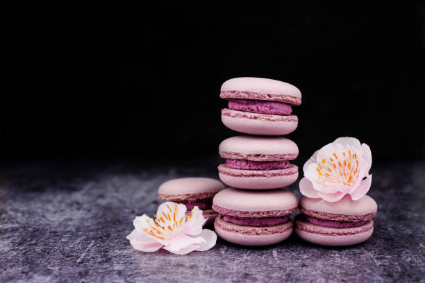 istock french macaron cookies dessert pink lilac 1130183247