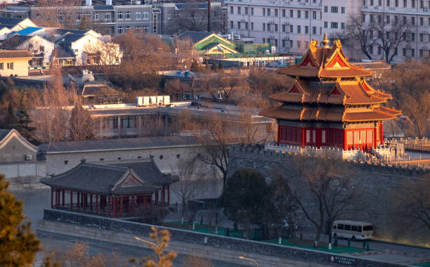 die verbotenen palast an die stadt peking. - ming china forbidden city emperor stock-fotos und bilder